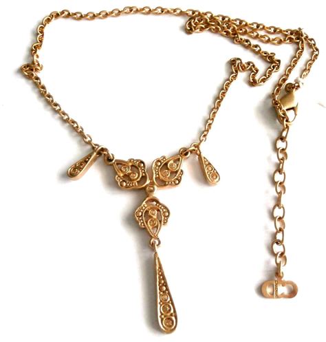 women's dior necklace gold|christian Dior necklace for sale.